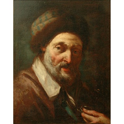 Lot 49 - School of Tiepolo Head of an Old Man Holding a...