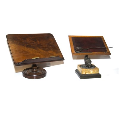 Lot 305 - Empire Bronze, Marble and Mahogany Bookstand;...