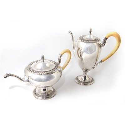 Lot 330 - Italian Silver Teapot and Coffee Pot Total...