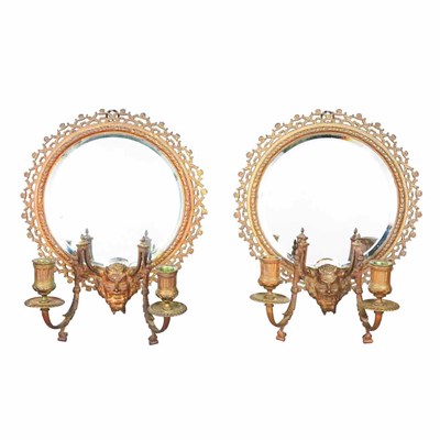 Lot 147 - Pair of Tiffany & Co. Makers Bronze Two-Light...