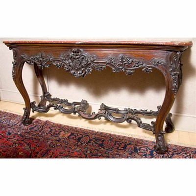 Lot 149 - Rococo Style Carved Mahogany Console Late 19th...