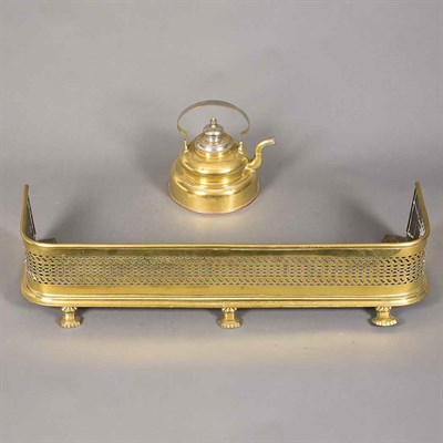 Lot 234 - Georgian Style Brass Fire Fender Length 43...