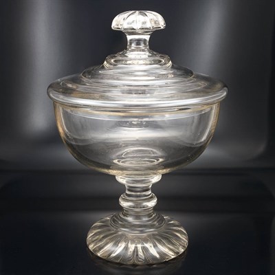Lot 178 - Blown Glass Covered Punch Bowl 19th Century...