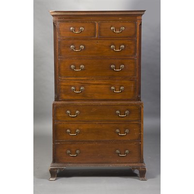 Lot 276 - George III Style Mahogany Chest on Chest...