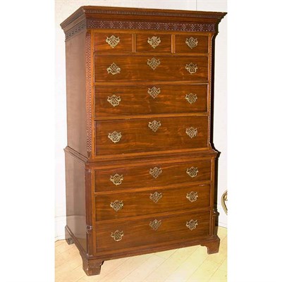 Lot 339 - George III Style Mahogany Chest on Chest...