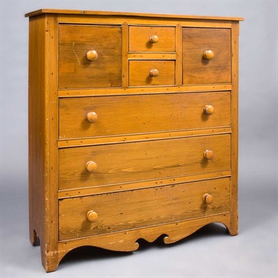 Lot 134A - American Pine and Maple Chest of Drawers 19th...