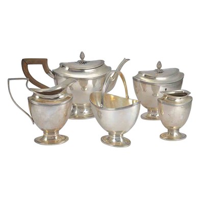 Lot 362 - Dutch Silver Five-Piece Tea Service Total...