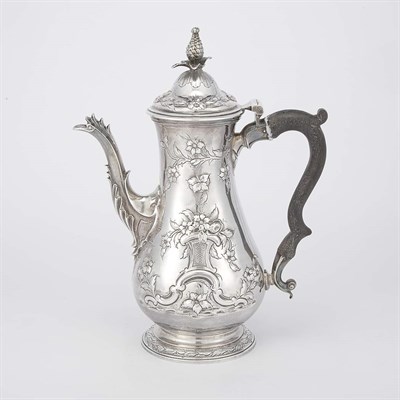 Lot 411 - George III Silver Coffee Pot David Whyte &...