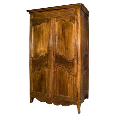 Lot 407 - Provincial Louis XV Fruitwood Armoire Height 7...