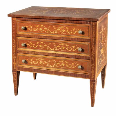 Lot 459 - Italian Neoclassical Style Inlaid Fruitwood...