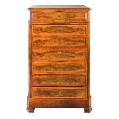 Lot 404 - Charles X Walnut Semainier Height 54 inches,...
