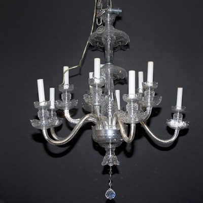 Lot 419 - George III Style Glass Eight-Light Chandelier...