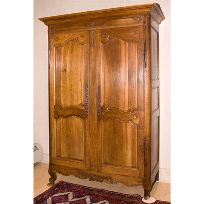 Lot 160 - French Provincial Fruitwood Armoire 19th...
