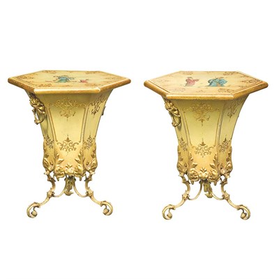 Lot 349 - Pair of Victorian Style Chinoiserie Decorated...