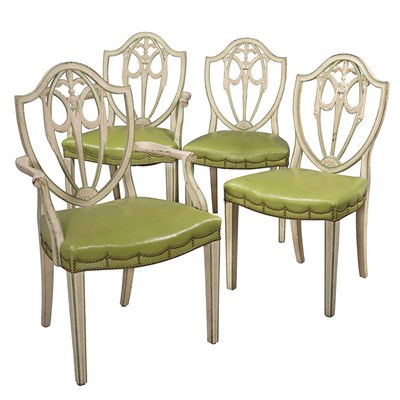 Lot 526 - Set of Ten George III Style Painted Dining...
