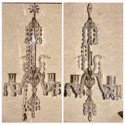 Lot 381 - Pair of George III Style Colorless Cut Glass...
