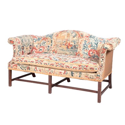 Lot 489 - George III Style Mahogany Camel Back Settee...