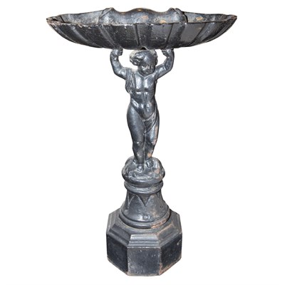 Lot 117 - Neoclassical Style Black Painted Iron Bird...