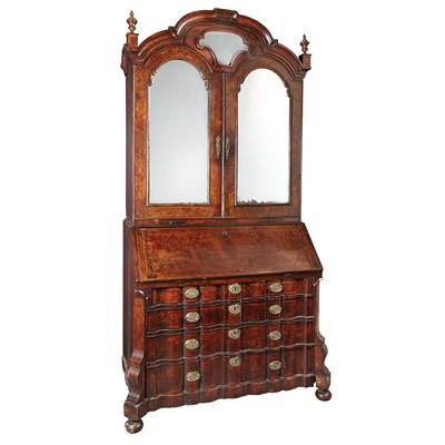 Lot 347 - Dutch Rococo Walnut Bureau Bookcase Mid 18th...