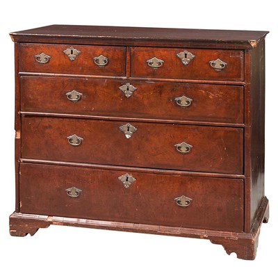 Lot 241 - Queen Anne Walnut Veneered Chest of Drawers...