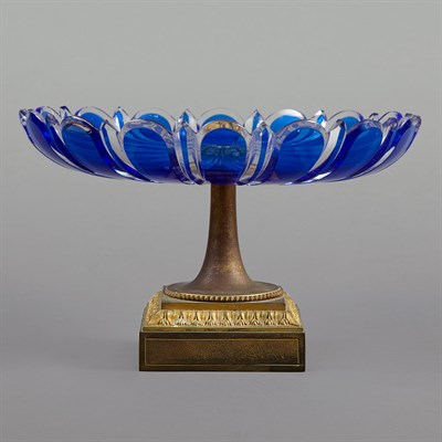 Lot 499 - French Cobalt Cut to Colorless Glass and...