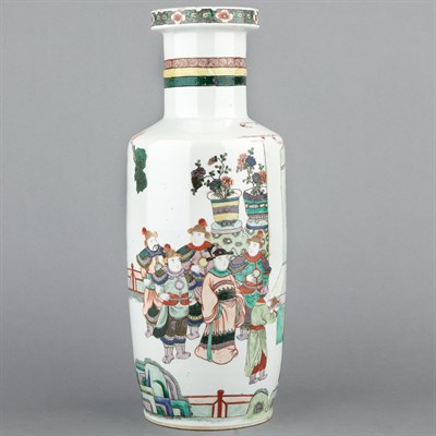 Lot 220 - Chinese Famille Verte Glazed Porcelain Vase...