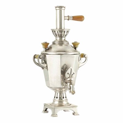 Lot 304 - Russian Silver and Hardstone Cigar Lighter...