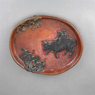 Lot 238 - Gorham Co. Aesthetic Movement Mixed Metal Tray...