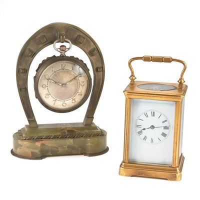 Lot 586 - Two French Desk Clocks Comprising a gilt-metal...