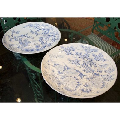 Lot 177 - Pair of Japanese Blue and White Porcelain...