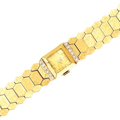 Lot 664 - Gold and Diamond Wristwatch