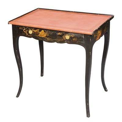 Lot 516 - Louis XV Style Black Japanned Side Table...