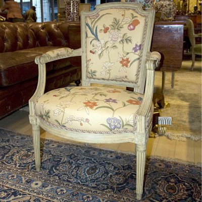 Lot 528 - Pair of Louis XVI Painted Fauteuils