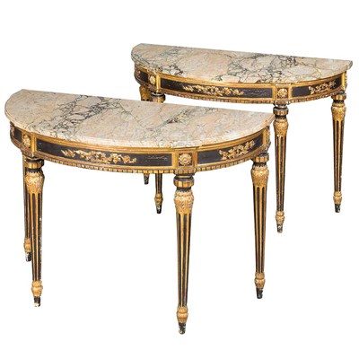 Lot 516 - Pair of Louis XVI Style Painted and Parcel...