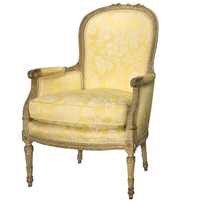 Lot 517 - Louis XVI Style Painted Bergere Circa 1900 The...