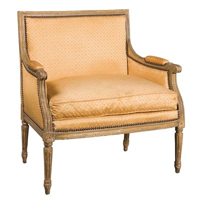 Lot 208 - Louis XVI Painted and Upholstered Meridienne...