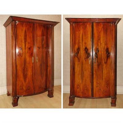 Lot 138 - Pair of Biedermeier Rosewood Cabinets Height...