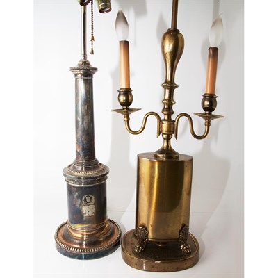 Lot 153 - Neoclassical Style Silver Plated Lamp;...