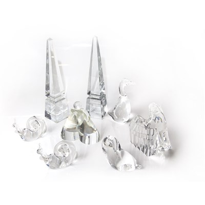 Lot 206 - Group of Six Steuben Glass Animals; Together...