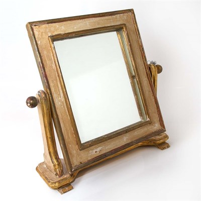 Lot 210 - Painted and Parcel Gilt Table Mirror Height 17...