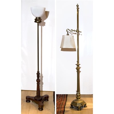 Lot 226 - William IV Style Floor Lamp; Together With a...