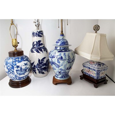 Lot 248 - Group of Two Chinese Porcelain Lamps; Together...