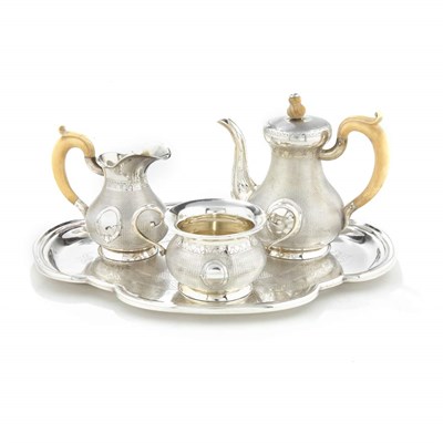 Lot 286 - Viennese Ivory Handled Silver Breakfast...