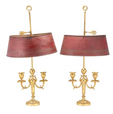 Lot 585 - Pair of Louis XVI Style Gilt-Metal Bouillotte...