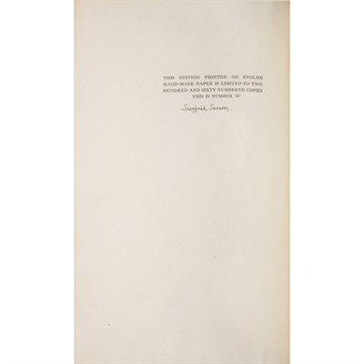 Lot 245 - SASSOON, SIEGFRIED Memoirs of a Foxhunting Man....