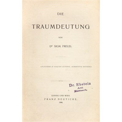 Lot 179 - FREUD, SIGMUND Die Traumdeutung. Leipzig and...