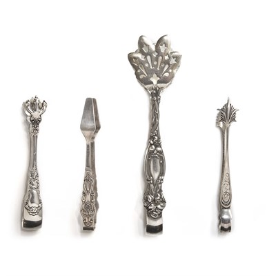 Lot 334 - Group of Sterling Silver Tongs Total...