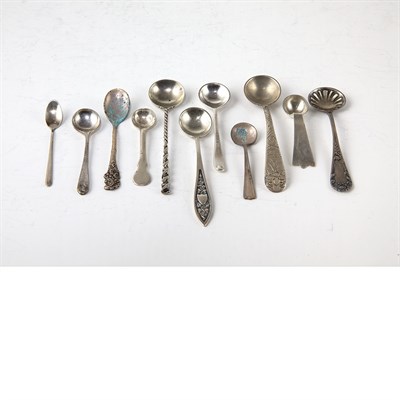 Lot 338 - Group of Silver Salt Spoons Total...