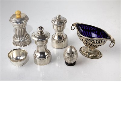 Lot 346 - Group of Low Grade Silver Table Articles Total...