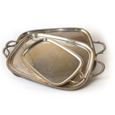 Lot 353 - Group of Three Silver Plated Trays Length of...